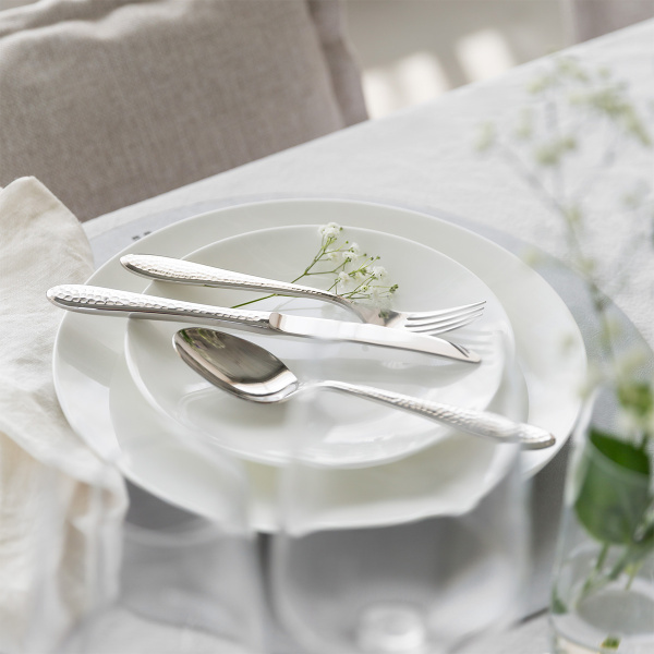 Starter tableware set 60 pcs | Premium Platinum silver