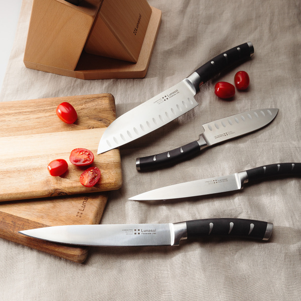 Set coltelli in ceppo con affilatore 7 pz - Flow Kitchen