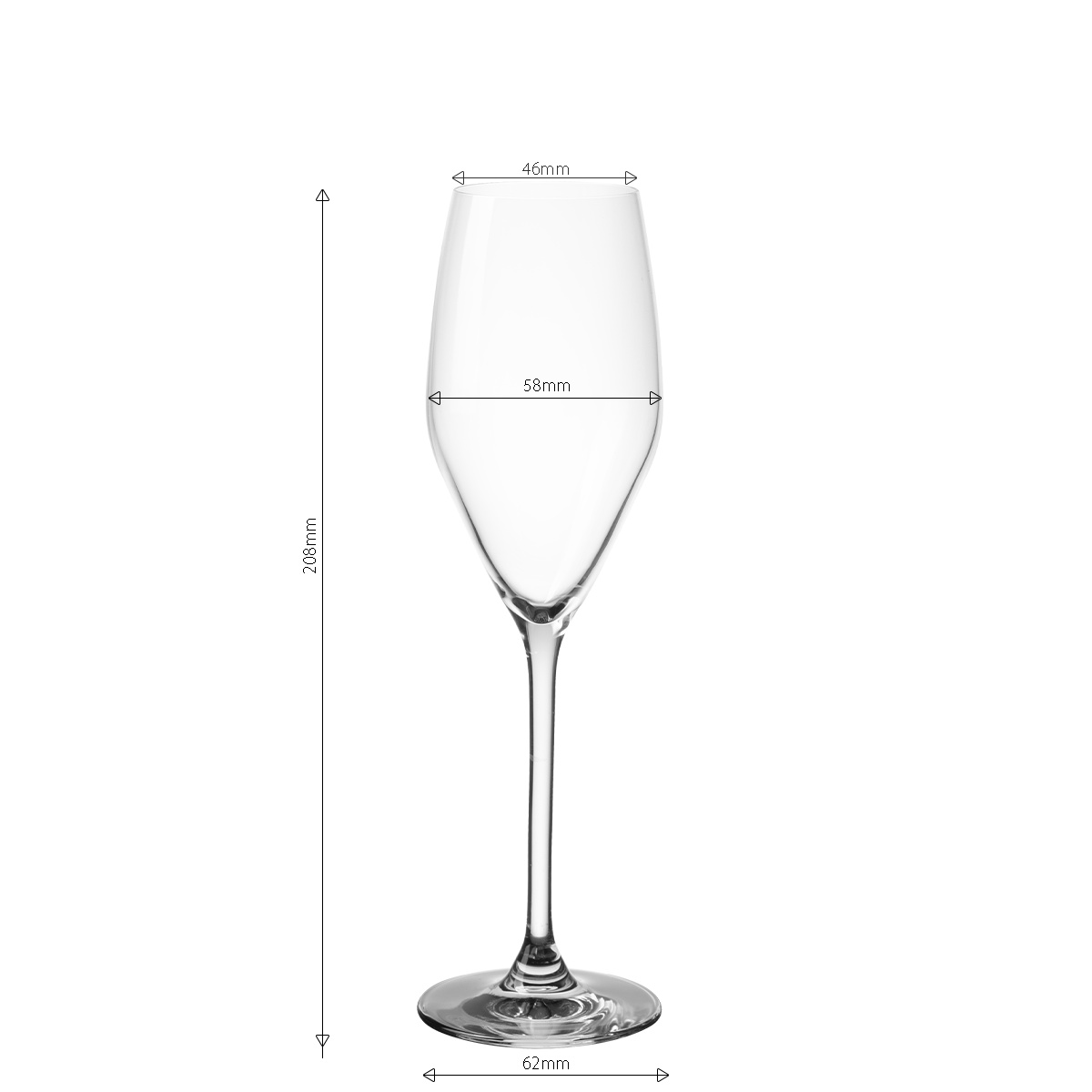 Champagne glass 170 ml 6 pcs – Optima Glas Lunasol