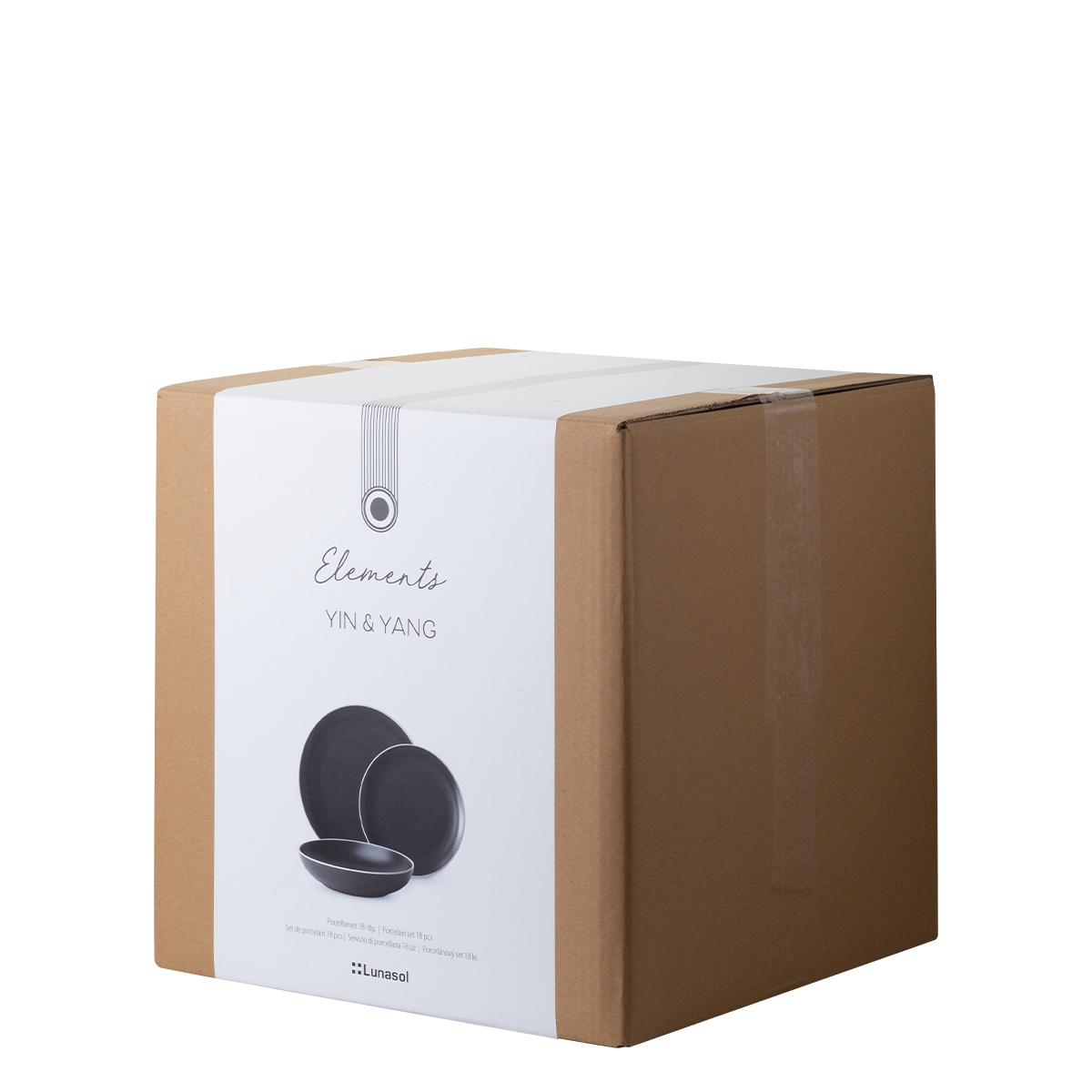 Set piatti 18 pezzi | Elements Yin & Yang black