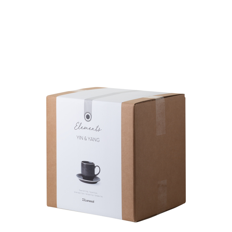 Set di tazze 12 pz | Elements Yin & Yang black