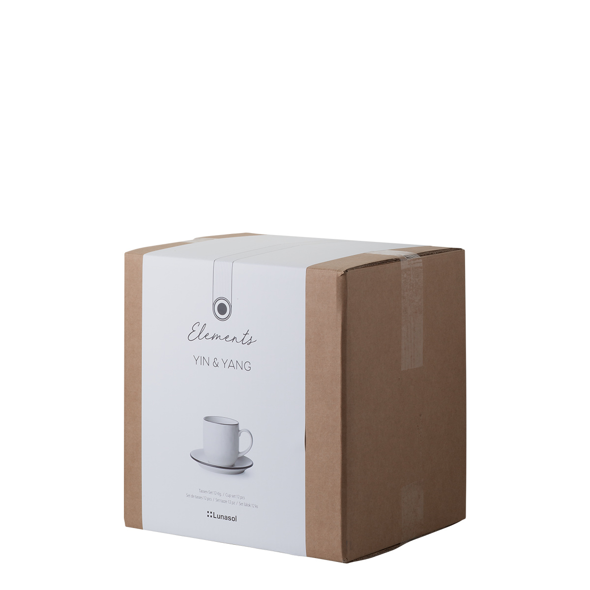 Set of 12 cups | Elements Yin & Yang white