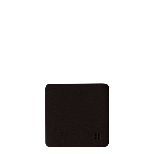 Glass coaster square PVC black 10x10 cm - Elements Ambiente
