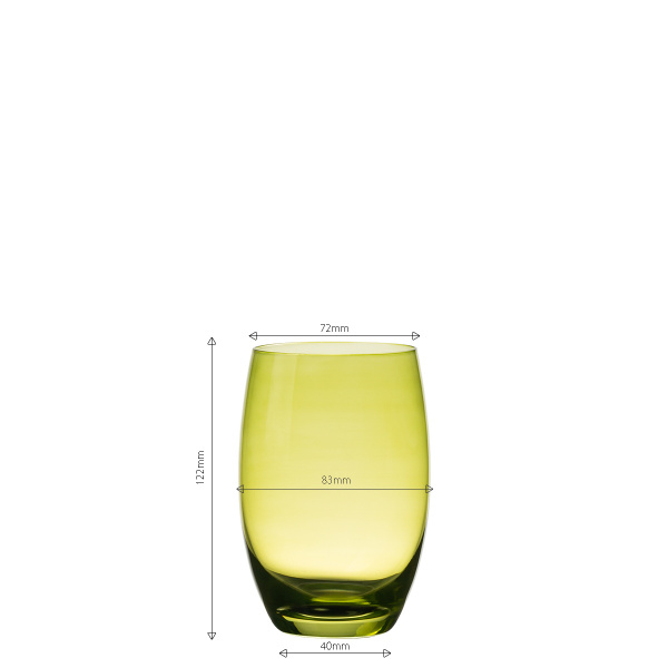 Tumbler glasses green 460 ml 6 pcs - Optima Glas Lunasol