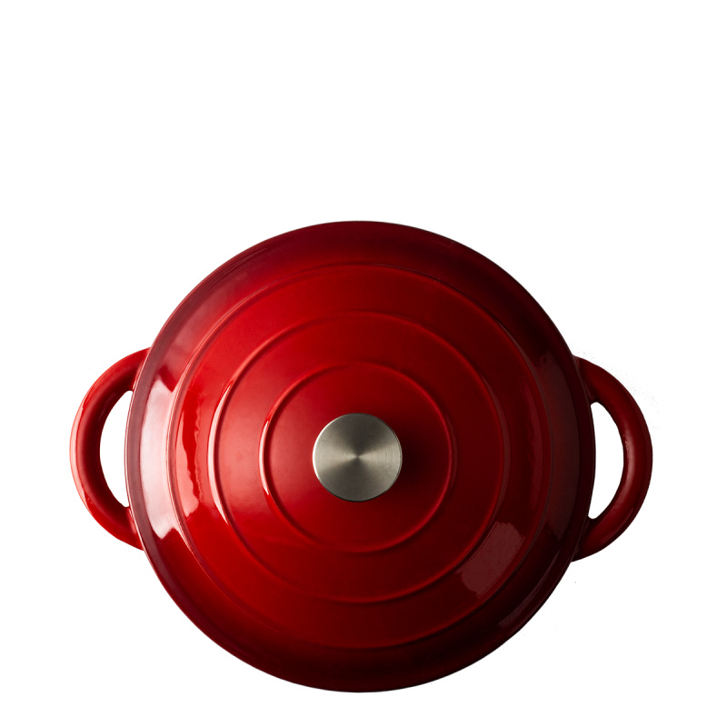 Enameled cast iron pot red ø 26 cm - Jupiter Lunasol
