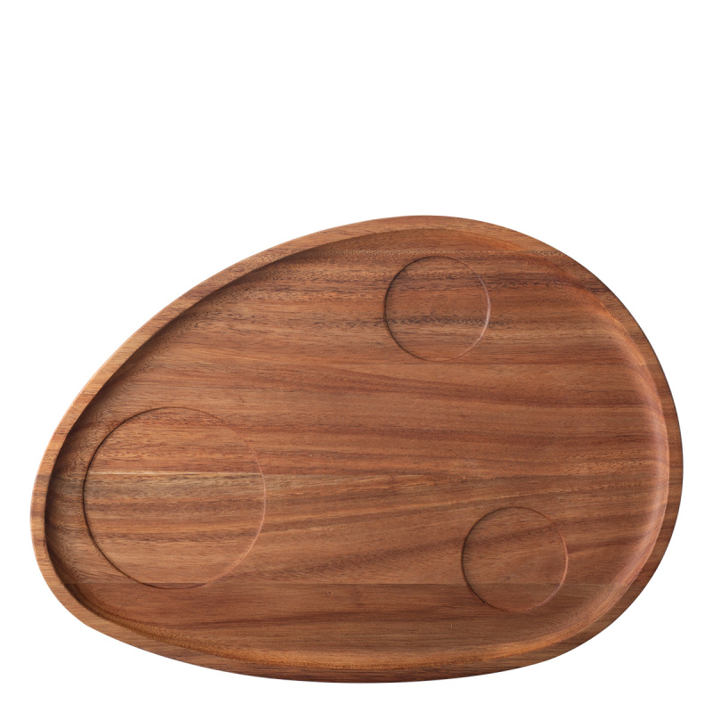 Tablett Triangle Akazie 35 x 25 cm mit Vertiefung - FLOW Wooden