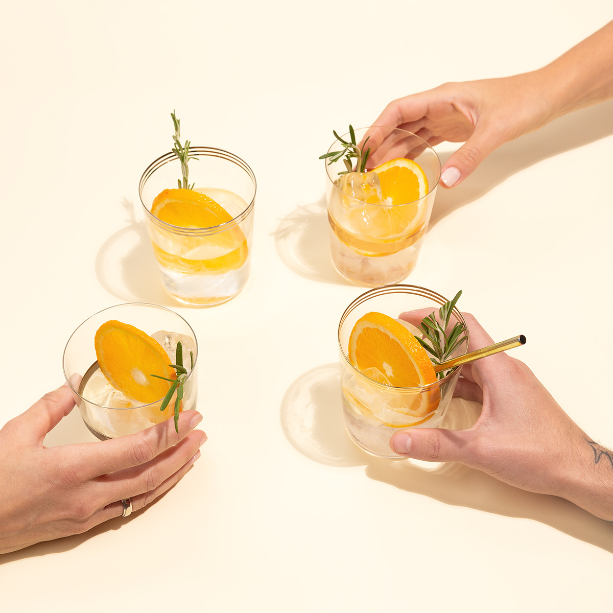 Tumbler glasses with platinum stripe 440 ml set of 6 - 21st Century Glas Lunasol META Glass
