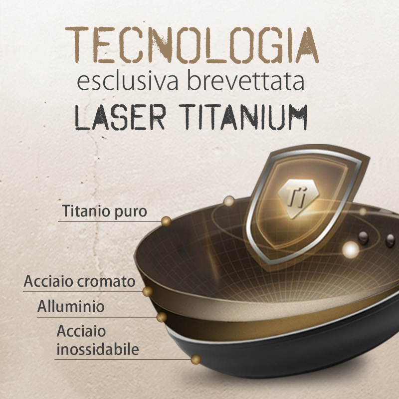 Padella con rivestimento in titanio Ø 28 cm - Saturn Terra Lunasol