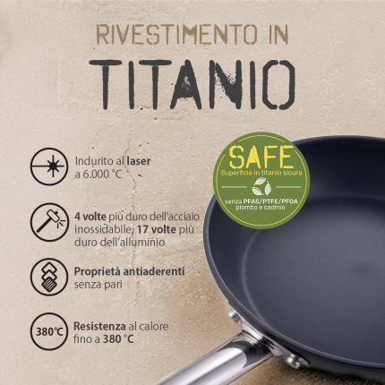 Padella in titanio ø 28 cm H5 | Saturn Terra Lunasol