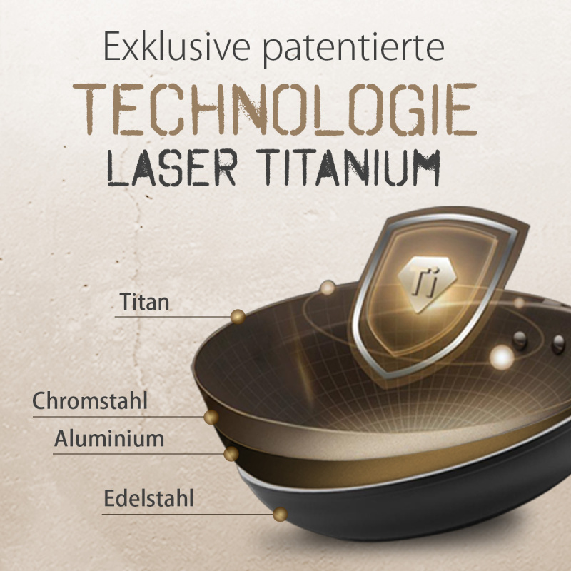 Pfanne mit Titanbeschichtung Ø 28 cm - Saturn Terra Lunasol