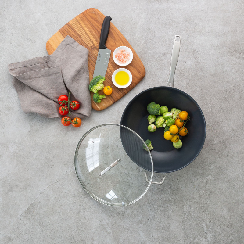 Wok with glass lid ø 30 cm | Sirius Terra