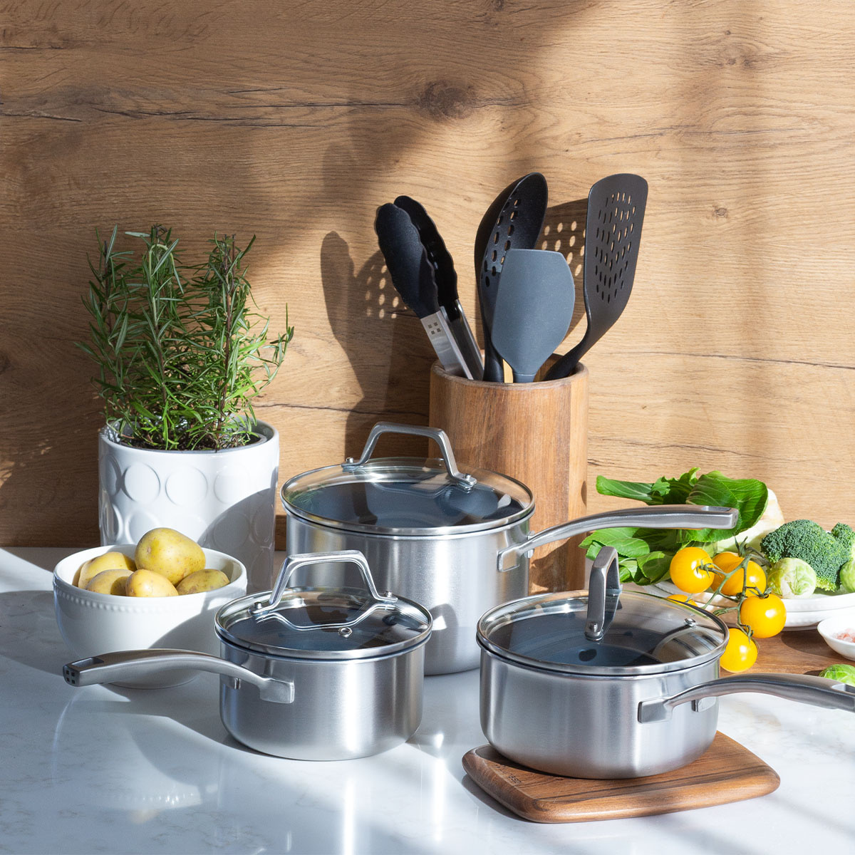 Saucepan with glass lid ø 18 cm | Sirius Terra