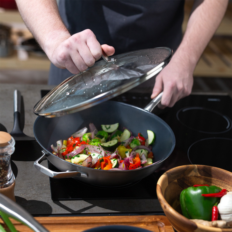 Wok with glass lid ø 30 cm | Sirius Terra