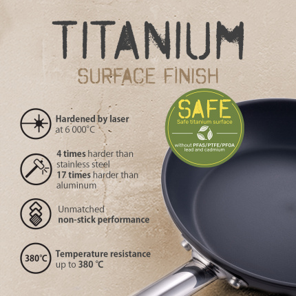 Saucepan with titanium coating cream Ø 16 cm - Saturn Terra Lunasol