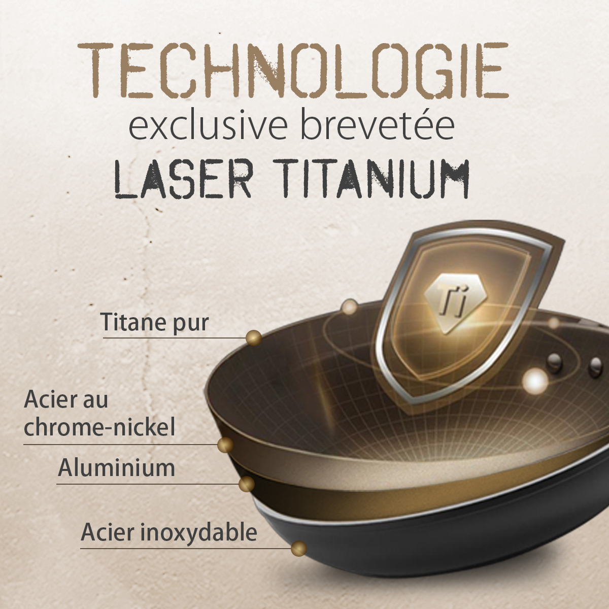 Poêle avec revêtement en titane Ø 28 cm - Saturn Terra Lunasol