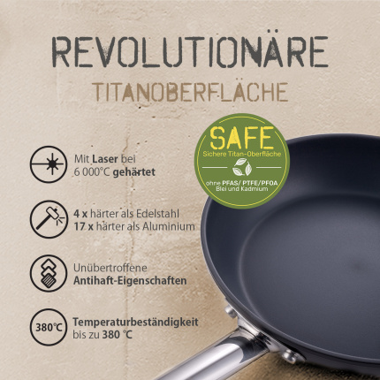 Stielkasserolle mit Titanbeschichtung Ø 16 cm - Saturn Terra Lunasol