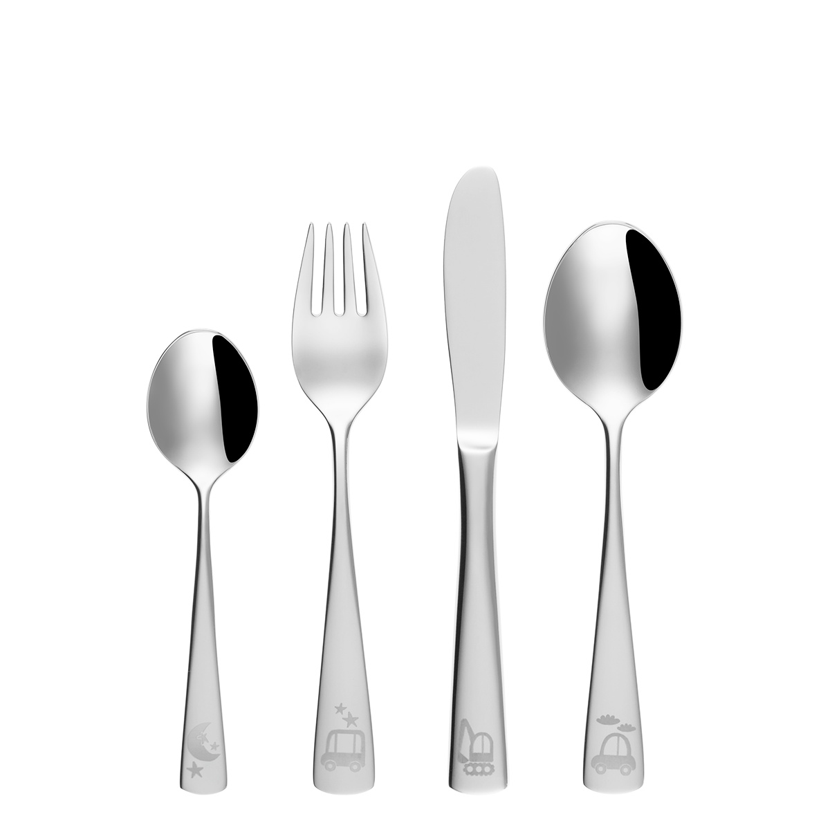 Kids’ cutlery set Cars 4 pcs — KIDS WORLD poliert