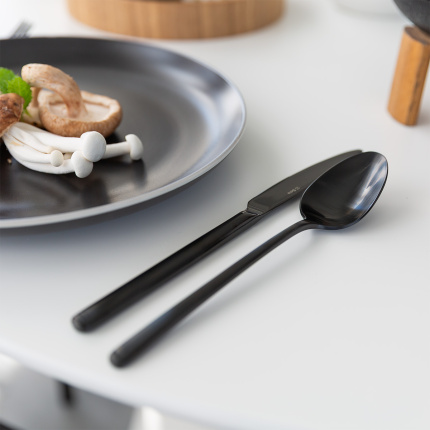 Cutlery set 24 pcs. - Calgary PVD black all matt