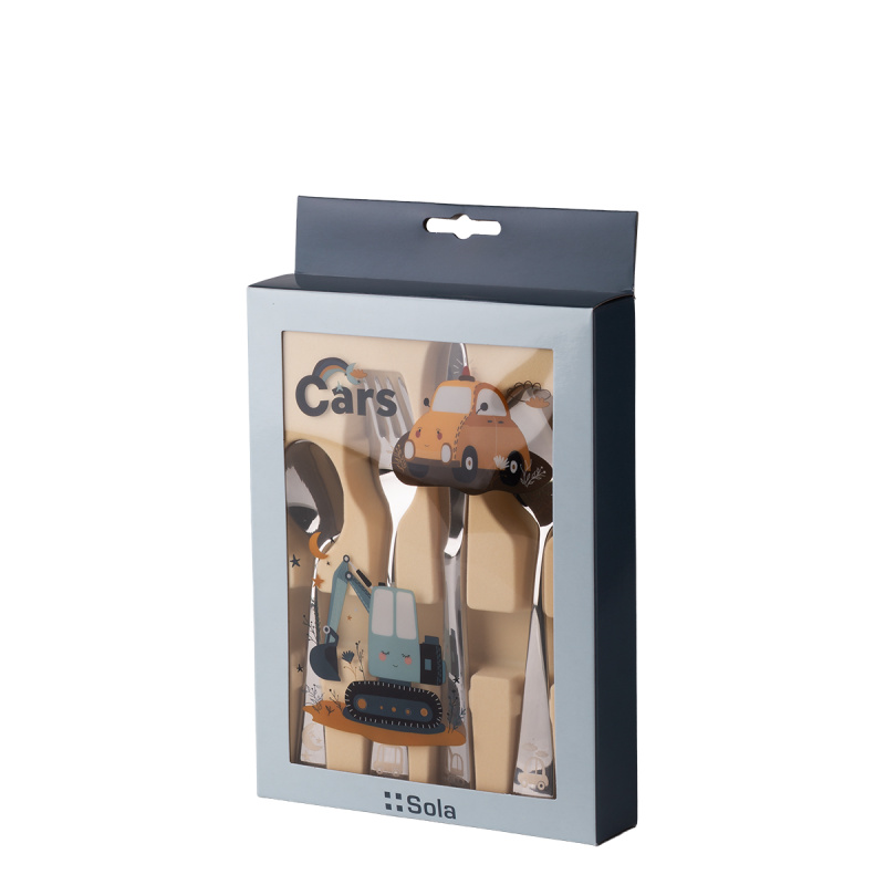 Kids’ cutlery set Cars 4 pcs — KIDS WORLD poliert
