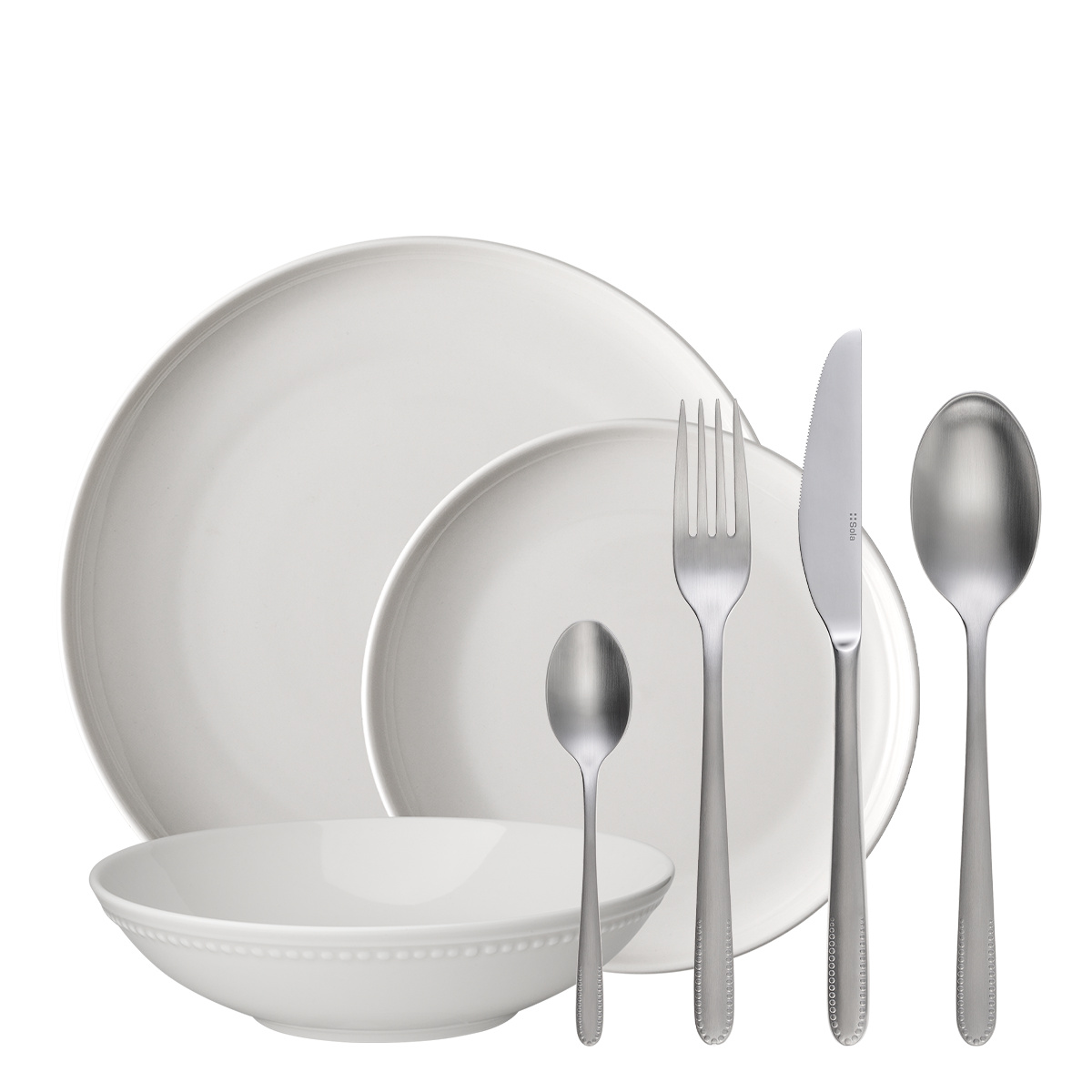 Starter tableware set 36 pcs | Elements Pearl