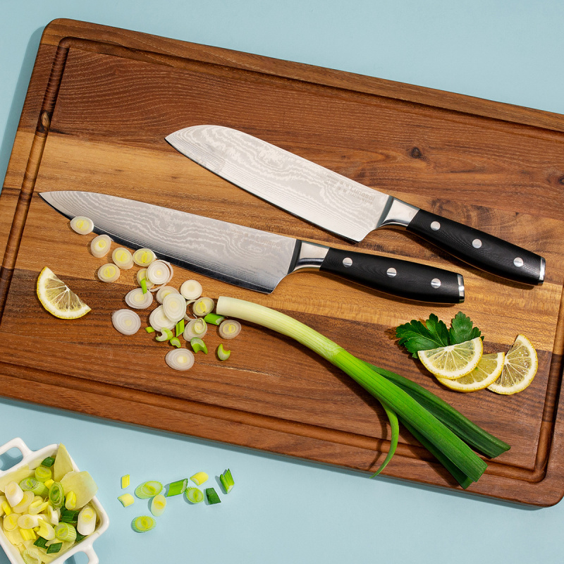 Coltello da cucina in acciaio damascato 20 cm - Platinum