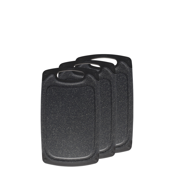 Ensemble de planches à découper antibactériennes noires, ensemble de 3 - Basic