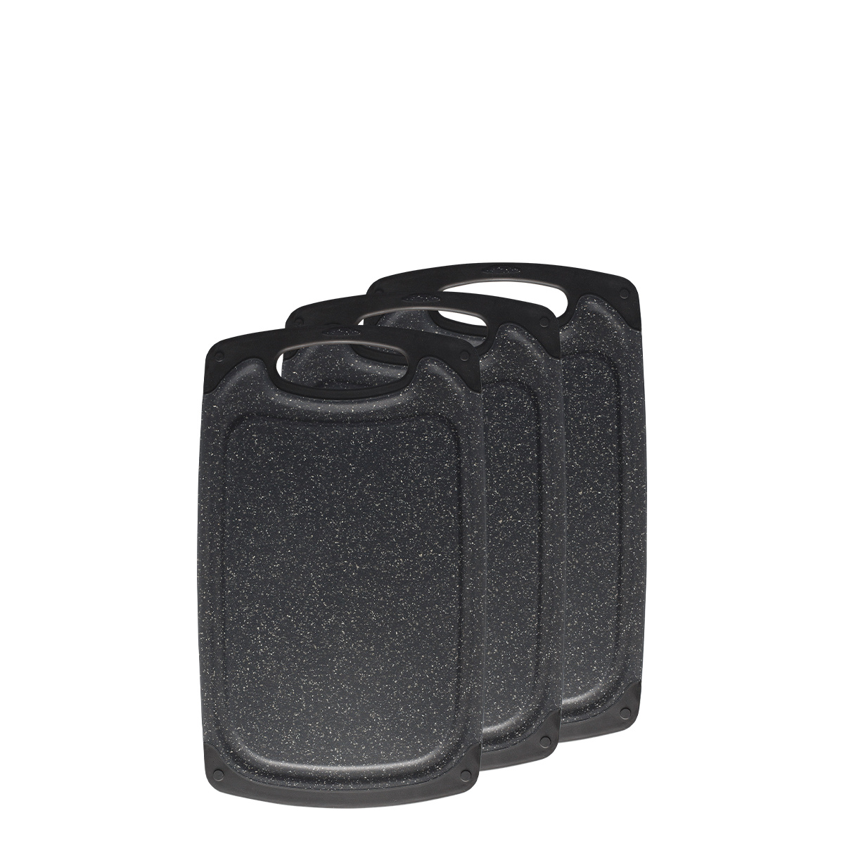 Set di 3 taglieri neri antibatterici - Basic