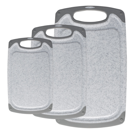 Set di 3 taglieri antibatterici grigi – BASIC Kitchen