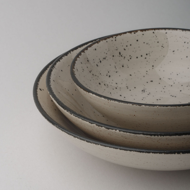 Porcelain set 16 pcs - Gaya Atelier grey speckled