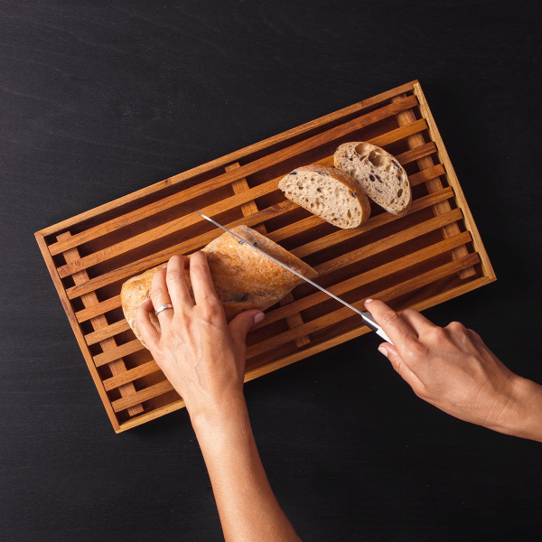 Brot-Schneidebrett Teak 43 x 22,8 x 3,5 cm - GAYA Wooden
