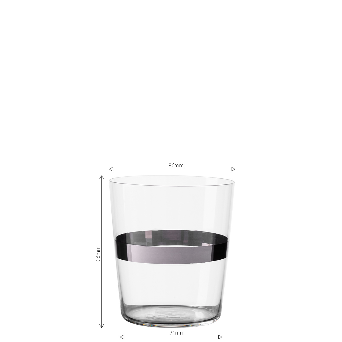 Tumbler glasses with platinum stripe 440 ml set of 6 - 21st Century Glas Lunasol META Glass
