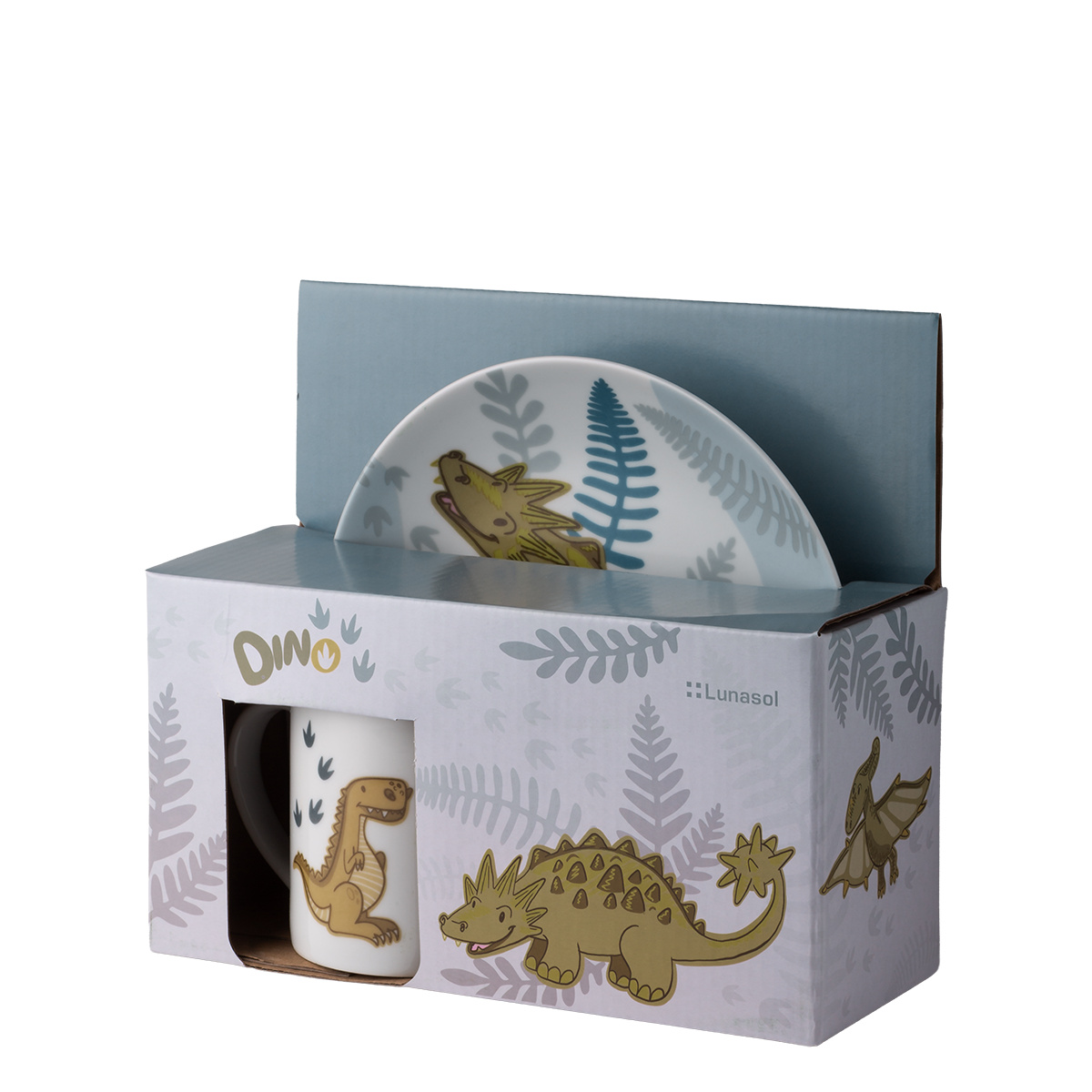 Dino children’s porcelain set 3 pcs – KIDS WORLD
