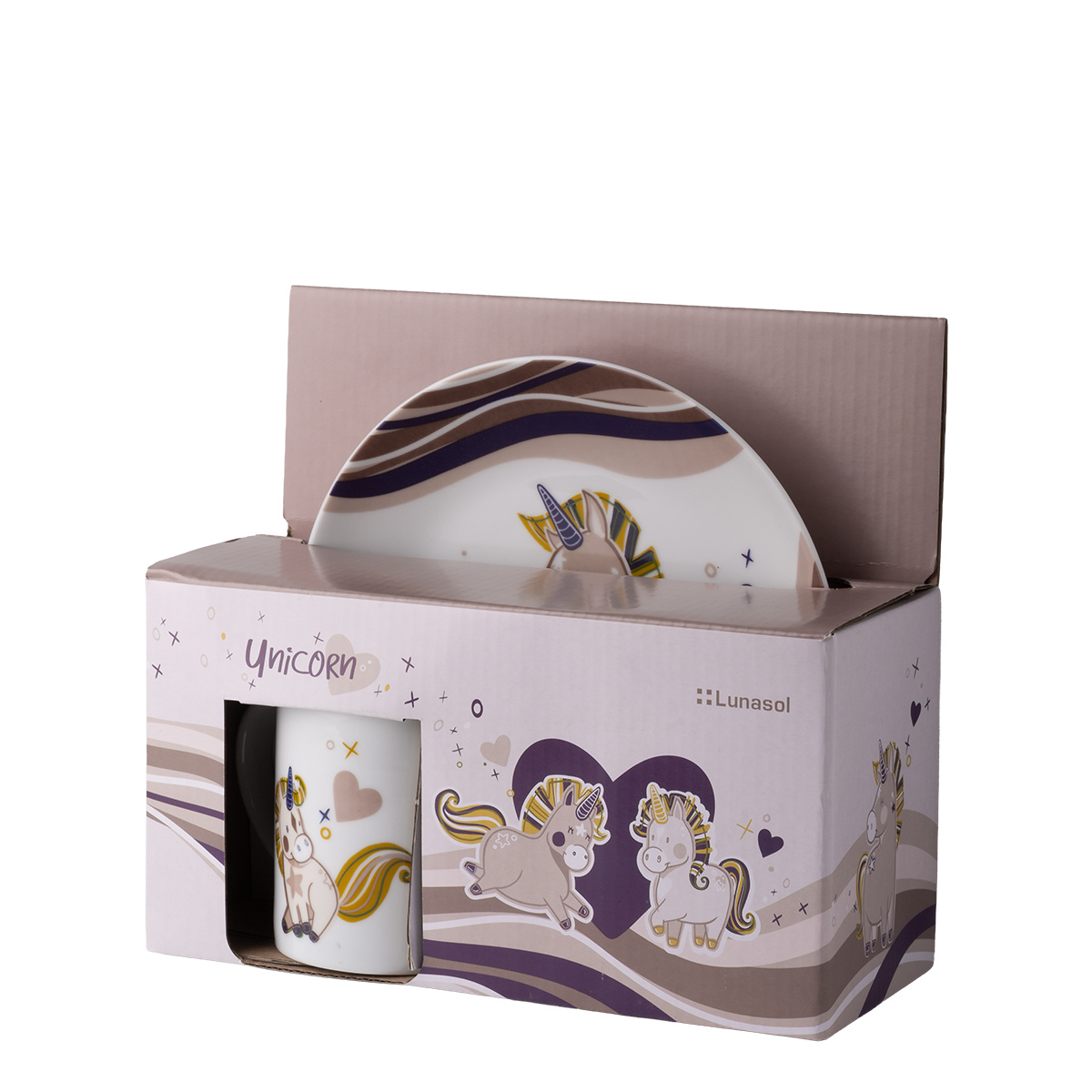 Unicorn children’s porcelain set 3 pcs – KIDS WORLD