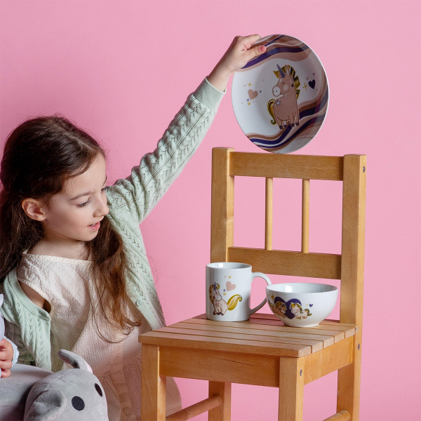 Set in porcellana per bambini Unicorn 3 pezzi – KIDS WORLD
