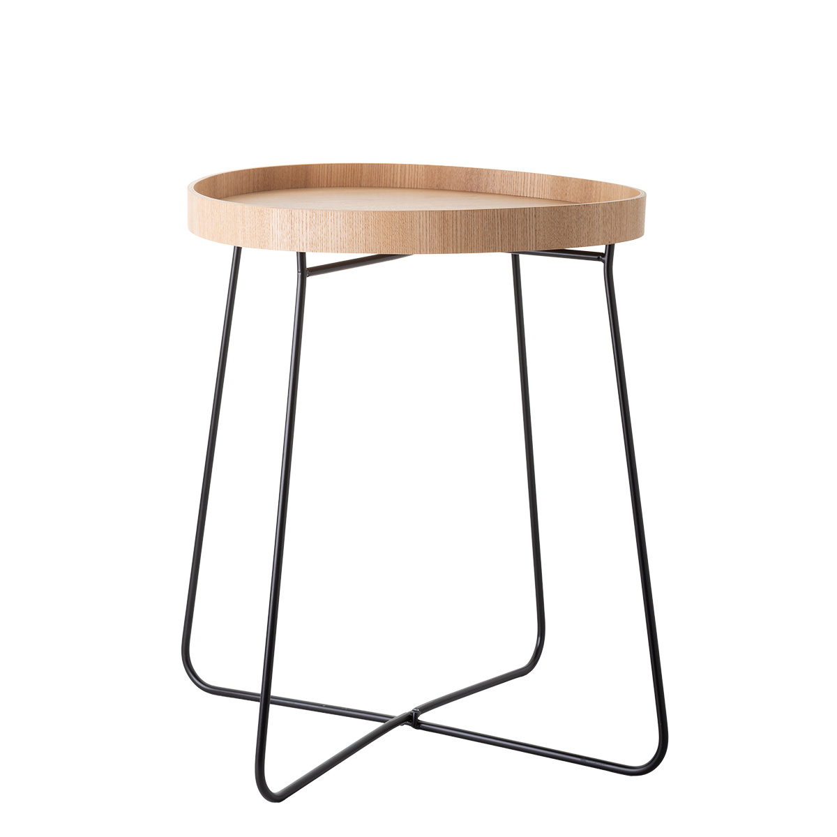 Black stand Ø 40 cm, H: 48 cm – Elements Wood