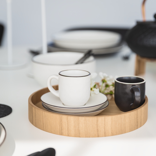 Tablett rund Ø 30 cm, H: 3.5 cm – Elements Wood Esche