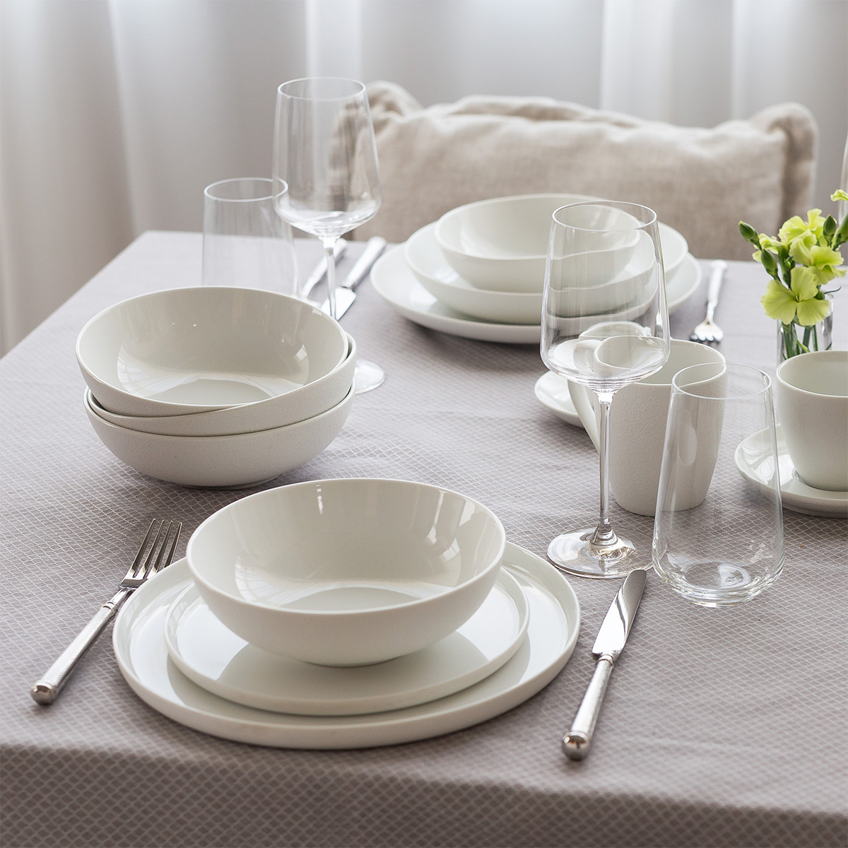 Plate set 12 pcs — Fine Dining White