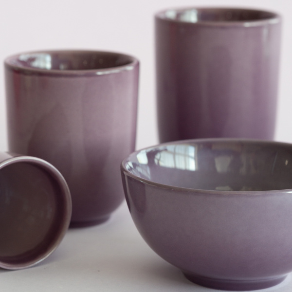 Mokka cup without handle 80 ml | Gaya Solatelier Aubergine