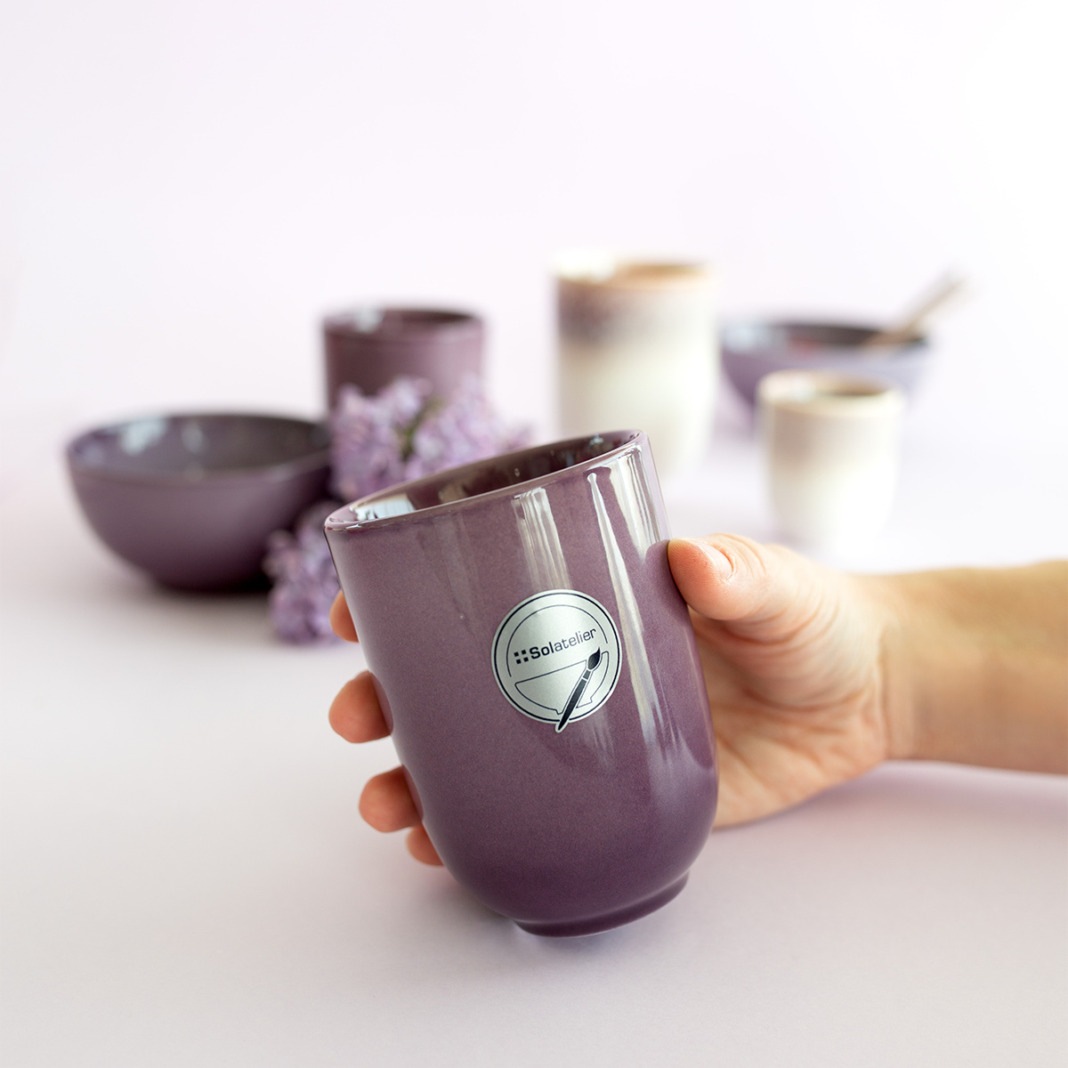Tazza senza manico 300 ml | Gaya Solatelier Aubergine