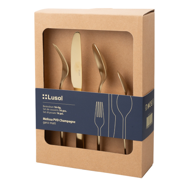 Cutlery set 16 pcs - Melissa PVD champagne matt