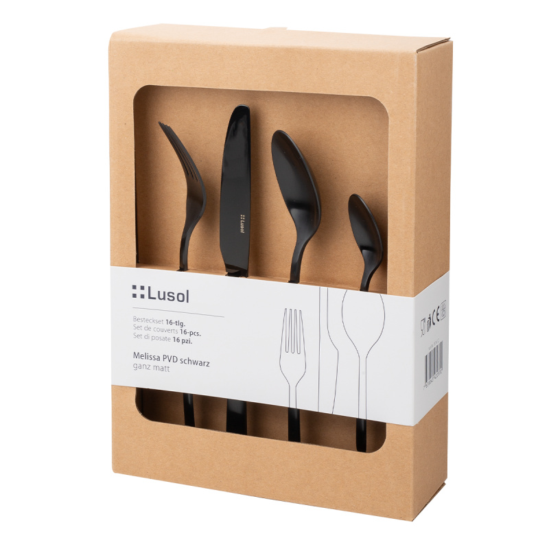 Set di posate 16 pz - Melissa PVD nero opaco