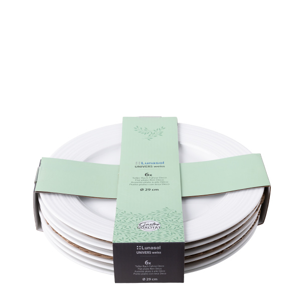Flat plate Deco 29 cm set of 6 pcs — Univers white