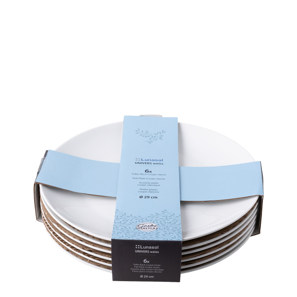 Flat plate Coupe classic 29 cm set of 6 pcs – UNIVERS white
