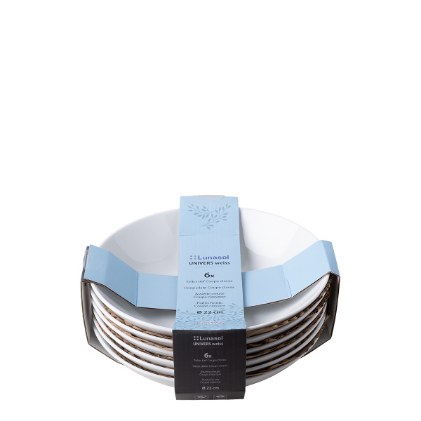 Deep plate Coupe classic 22 cm set of 6 pcs – UNIVERS white
