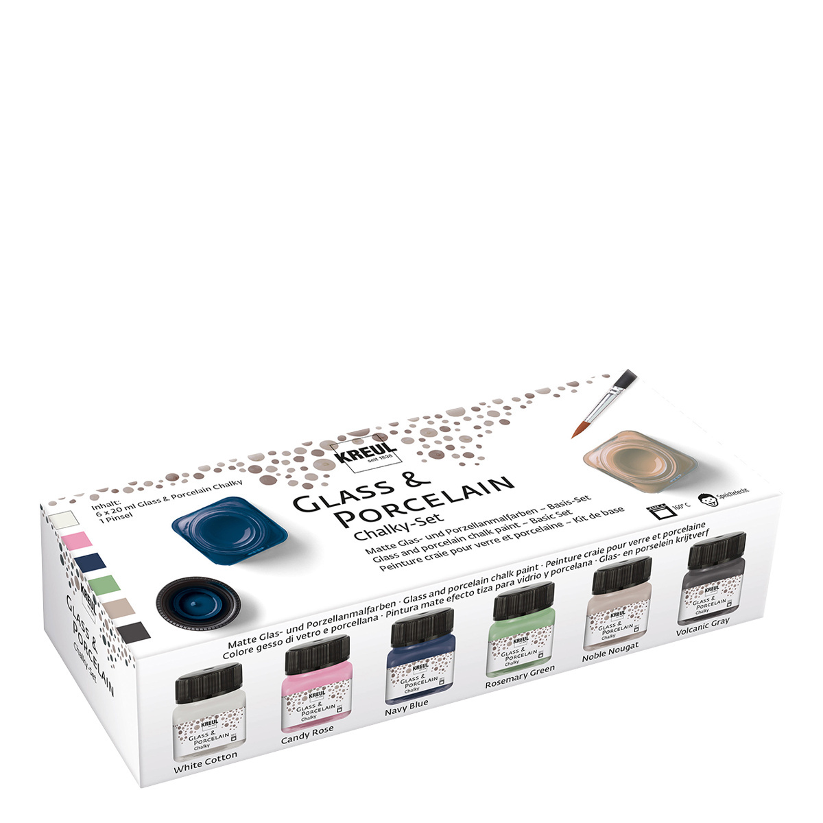 Chalky paints for porcelain and glass 6-piece set – KREUL
