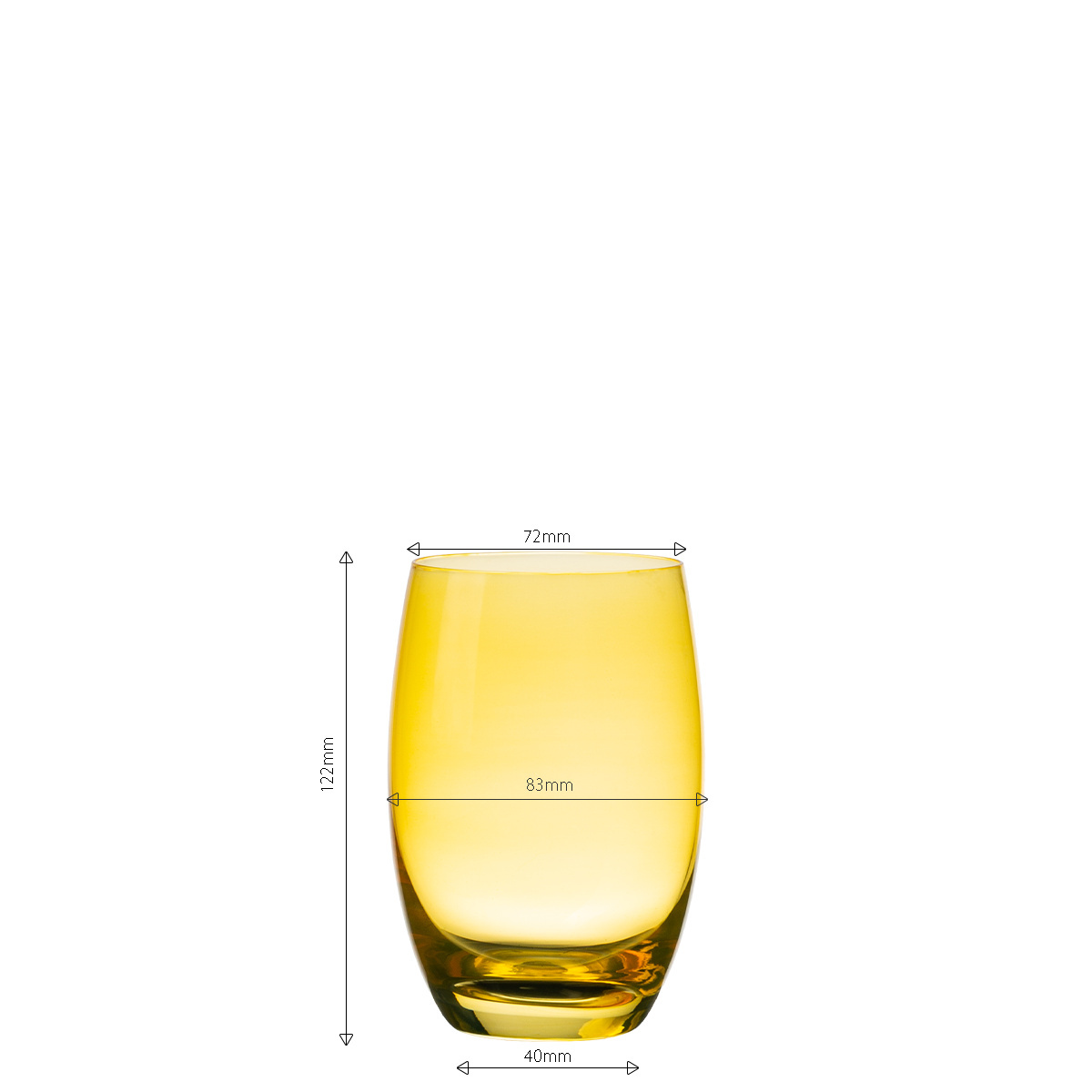 Tumbler glasses yellow 460 ml 6 pcs - Optima Glas Lunasol