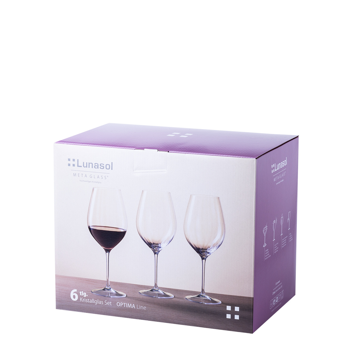 Calici da vino rosso 660 ml set 6 pz - Optima Line Glas Lunasol