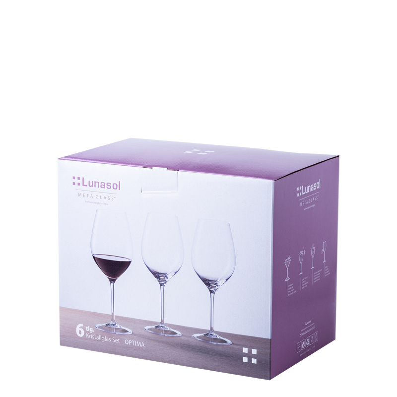 Calici da vino rosso 660 ml set 6 pz - Optima Glas Lunasol