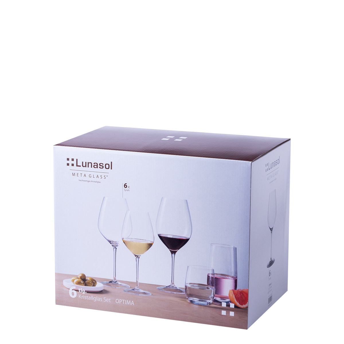 Rotweingläser 570 ml 6er-Set - Optima Glas Lunasol