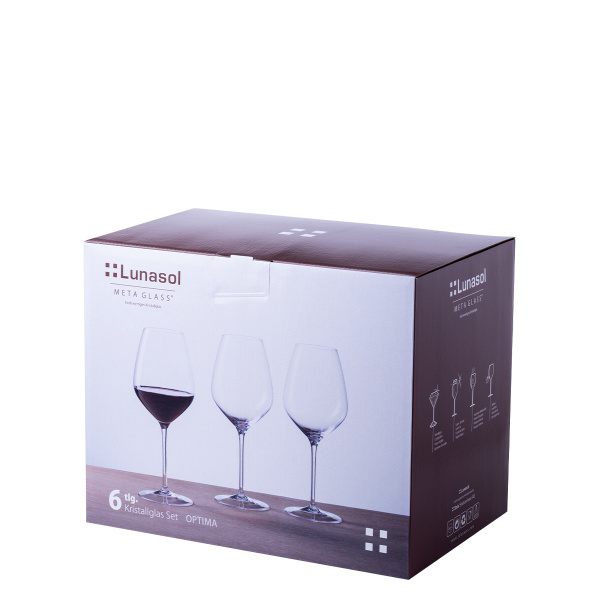 Red wine glasses 570 ml set of 6 - Optima Glas Lunasol